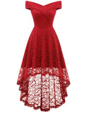 1 x Brand New Homrain women s 50s dresses formal lace dress evening dresses vintage retro ball gown swing A-line cocktail dress floral lace evening dress red XL - RRP €48.99