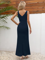 1 x RAW Customer Returns Missufe Evening Dress Cocktail Dress Party Dress Bodycon Dresses Ladies Maxi Dress Festive Summer Dress Navy Blue, XX-Large  - RRP €49.99