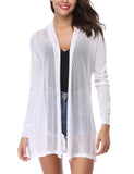 1 x RAW Customer Returns Gyabnw Women s Summer Long Cardigan, Open Front Chiffon Long Cardigans, Lightweight Women s Knitted Jacket, White, L - RRP €22.15