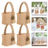 7 x RAW Customer Returns Abaodam 4 pieces wedding scatter basket jute gift bag wedding basket candy bag braided fruit basket flower basket gift basket scatter basket flower children basket country house decoration table decoration - RRP €100.73