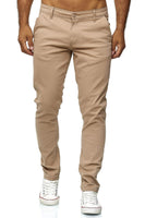 1 x RAW Customer Returns Elara Men s Chino Trousers Slim Fit Stretch Chunkyrayan MEL009-Beige-38 34 - RRP €34.95