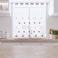 1 x RAW Customer Returns HOMEYA - Translucent Kitchen Curtain 100x140cm - Transparent Printed Curtain for Window, Door Frame - 2 Units - RRP €15.85