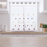 1 x RAW Customer Returns HOMEYA - Translucent Kitchen Curtain 100x140cm - Transparent Printed Curtain for Window, Door Frame - 2 Units - RRP €15.85