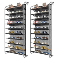 1 x RAW Customer Returns DBREAKS 2pcs 10 Shelves Over-the-Door Shoe Rack, Shoe Organizer, Hanging Shoe Rack, Hanging Shoe Organizer, Over-the-Door Organizer with Metal Hooks, Adjustable Thickness - RRP €60.99