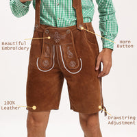 1 x RAW Customer Returns Adisno Oktoberfest Traditional Trousers, Men s Oktoberfest Costume with Suspenders, Bavarian Trousers, Brown 46, Brown  - RRP €79.0