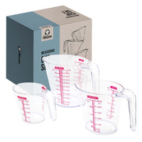 1 x RAW Customer Returns Chef Pomodoro measuring cup measuring cup 1l, 500ml, 250ml set of 3 measuring cups made of high-quality, break-proof and BPA-free plastic transparent measuring cup for the kitchen perfect baking accessory - RRP €16.13