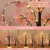 1 x RAW Customer Returns GOESWELL Tree Lamp,Tabletop Tree 60CM Artificial Trees Pink Cherry Blossom Tree-1  - RRP €36.38