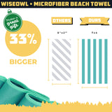 1 x Brand New Wise Owl Outfitters Microfiber Towel, Beach Towel, Bath Towel Large 100x200 - Sports Towel for Gym - Travel Towel - Extra Absorbent and Quick-Drying Green  - RRP €25.99