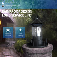 1 x RAW Customer Returns color tree LED Rotating Lighthouse Light Solar Garden Lights Garden Outdoor Decoration Lantern for Pathway Patio Garden Yard Black  - RRP €27.92