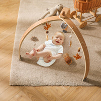 1 x RAW Customer Returns Promise Babe Baby Wooden Play Arch for Babies, Baby Play Arch with Removable Sea Animals Toys to Grab, Changing Table Baby Bed Playpen Play Arch with Plush Corals Whales Dolphins Shells - RRP €59.99