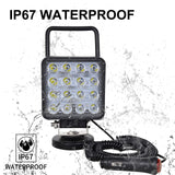 1 x RAW Customer Returns Willpower Led work light bar with magnetic base 4 inch 10cm 48W Led headlight 12V 24V waterproof floodlight additional headlight reversing light for offroad car tractor boat truck 4x4 - RRP €28.22