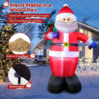 1 x RAW Customer Returns 245cm Inflatable Santa Claus with LED Light, IP44 Weatherproof Inflatable Christmas, Santa Claus Figure with Gift Bag, Outdoor Garden Lighting Decoration - RRP €54.44