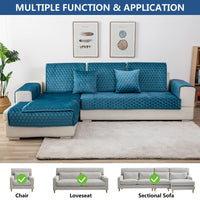 1 x RAW Customer Returns Eismodra sofa cover, sofa cover 3 seater, anti-slip couch cover for L shape sofa protector chaise longue corner sofa 2 seater slipcovers living room armchair dogs pets, blue, 90 x 210 cm only 1 piece  - RRP €45.84