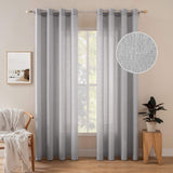 1 x RAW Customer Returns MIULEE Set of 2 Voile Curtains Sheer Linen Curtain with Eyelets Transparent Irregular Texture Curtain Eyelet Curtain Window Curtain Translucent for Bedroom, Light Grey, 280cm x 140cm HXW  - RRP €43.76