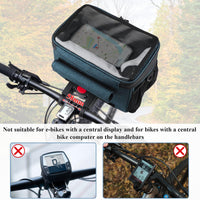 1 x RAW Customer Returns efuturetime bicycle frame bag handlebar bag 5.3L, bicycle cell phone bag waterproof with touchscreen, bicycle bag front handlebar mountain bike, bicycle handlebar bags for e-bike, blue - RRP €20.99