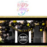 5 x Brand New Balloon arch with pump, balloons guirlande black and gold for birthday decoration, decorative balloon arch set 20 years  - RRP €76.0