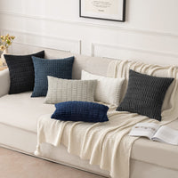 4 x Brand New MIULEE Set of 2 60 x 60 cm Corduroy Cushion Covers Modern Cushion Covers Decorative Sofa Cushions Throw Pillows Soft Decorative Cushion Cover for Living Room Sofa Bedroom Boho Decor Light Gray - RRP €88.52