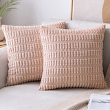 1 x Brand New MIULEE Corduroy Cushion Covers for Sofa Pillowcases for Bedroom Decorative Cushion Covers for Sofa Bed Home Cafe 40X40cm 2 Pieces Pink - RRP €22.8