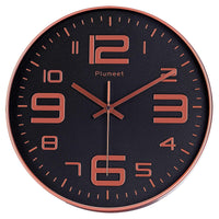 1 x RAW Customer Returns Plumeet 30cm Anti-Ticking Silent Wall Clock with Modern and Beautiful Design for Living Room, Large Kitchen Wall Clock, Battery Operated Black Rose Gold  - RRP €20.33