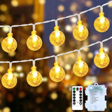 7 x RAW Customer Returns GCMacau Outdoor Battery Operated Fairy Lights, 12M 100 LED Indoor Fairy Lights with 8 Modes, Timer Fairy Lights Battery Operated Waterproof IP65 Crystal Ball Lights for Bedroom Cafe Garden Christmas - RRP €107.94