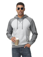 1 x Brand New YuKaiChen Men s Pullover Hoodie Patchwork Sweatshirt Casual Raglan Sleeve Hoodie with Pockets XXL Deep Grey - RRP €18.14