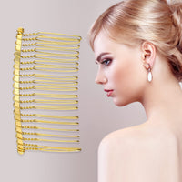 1 x Brand New VOCOSTE 2 Pieces Anti Slip Hair Side Combs Accessories Metal Gold Tone 3  - RRP €18.0