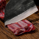 1 x RAW Customer Returns Promithi Handmade Japanese Chef Knife Serbian Butcher Knife Boning Knife Santoku Knife Meat Knife Paring Knife Utility Knife Kitchen Knife Chopping Knife for Cleaver Chopper, With Leather Sheath - RRP €32.98