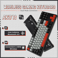 1 x RAW Customer Returns ATTACK SHARK AK871 Hot-Swap Mechanical Keyboard, QWERTY, 87 Keys Compact Wireless Gaming Keyboard, Dual Mode BT 2.4G, Magnetic Cover, for Mac Windows Android - Black with Red Switches - RRP €49.99