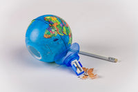 22 x Brand New EXERZ 10 cm Mini Globe Political Map , with built-in pencil sharpener English map - RRP €439.78