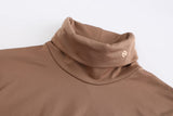 1 x Brand New SSLR Women s Thermal Long Sleeve Turtleneck Shirt Slim Fit Basic Tops Brushed Turtleneck Pullover Small, Dark Khaki  - RRP €24.1