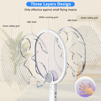 5 x RAW Customer Returns Electric Fly Swatter Foldable, YOUBST 4800V Electric Mosquito Swatter USB Rechargeable, 2-IN-1 Mosquito Fly Catcher with UV Light Trap, Stable Extra Strong, Perfect for Mosquitoes Flies - RRP €115.9