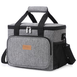 1 x RAW Customer Returns Lifewit 15L 24 Cans Insulated Lunch Bag Lunch Tote for Work School Beach Picnic Gray  - RRP €21.62