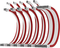 1 x RAW Customer Returns AsiaHorse Update 16AWG Sleeved Cable Kit for PC GPU CPU, PSU Cable Extension, PC Power Supply Extensions Cable with Cable Combs, 24PIN 6 2 PIN 4 4 PIN Cable Management, 30CM, Red White - RRP €39.99