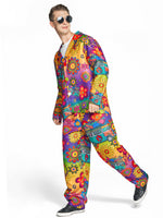 1 x RAW Customer Returns IKALI Hippie Costume Men 60s 70s Hippie Halloween Suit Adult Top and Pants for Fancy Dress Party XXL - RRP €30.43