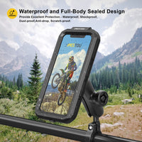 1 x RAW Customer Returns Waterproof IP67 Motorcycle Phone Mount, iMESTOU Bike Mount with 1 inch Dual Ball Base Arms S for 3.5-6.1 inch Cell Phones  - RRP €33.99