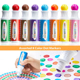 1 x RAW Customer Returns Ohuhu Washable Bingo Dabbers, 8 Colors Dot Markers for Toddlers 40 ml with a Blank 30 Pages Kids Activity Book for Preschool Non-Toxic Water-Based Dot Art Markers - RRP €14.99