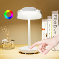 1 x RAW Customer Returns Henzin Table Lamp Touch Dimmable, Warm White 3000K with RGB LED Bedside Lamp Battery, LED Night Light Wireless for Garden Dining Table Bedroom Hotel Black  - RRP €37.3