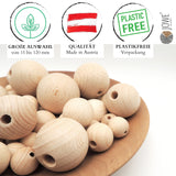 3 x RAW Customer Returns JOWE wooden ball made of beech 50 mm with hole 15 pieces - wooden ball made in Austria - RRP €59.01