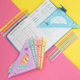 2 x Brand New Quijete Sweet Pastelito Plastic Rulers, Square, Sizes 9 to 30 cm, Pastel Colors, with Plastic Case, for School or University Use, 12 cm Yellow - RRP €36.0