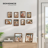 1 x RAW Customer Returns SONGMICS picture frames set of 10, photo frames for pictures, two 20 x 25 cm 8 x 10 inches , four 13 x 18 cm 5 x 7 inches , four 10 x 15 cm 4 x 6 inches , MDF, glass, gift idea, vintage brown RPF049X01 - RRP €29.5