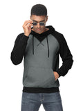 1 x Brand New YuKaiChen Men s Pullover Hoodie Patchwork Sweatshirt Casual Raglan Sleeve Hoodie with Pockets L Black - RRP €31.25