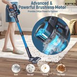 1 x RAW Customer Returns FABULETTA 24000Pa Cordless Vacuum Cleaner, 6-in-1 Lightweight Cordless Vacuum Cleaner with Powerful Suction 250W Brushless Motor for Pet Hair Carpet Hard Floors, 45 Minutes Running Time, LED Display, Blue - RRP €158.17