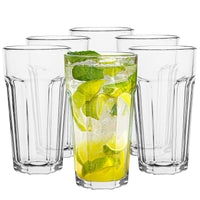 1 x RAW Customer Returns TREND FOR HOME Cocktail glasses large drinking glass Caipirinha glasses 630 ml Set of 6 Cocktail highball water glass set XXL tumblers retro design Dishwasher safe Alva collection Transparent - RRP €35.99