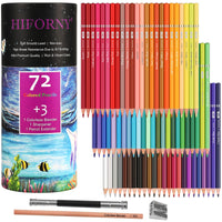 1 x RAW Customer Returns HIFORNY Colored Pencils Set for Adults, Colors Crayons with Extras, Soft Core Drawing Pencils, Art Supplies for Adults Beginners 72 Colors  - RRP €17.99