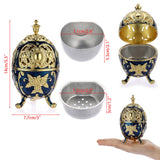 1 x RAW Customer Returns SUMNACON Vintage Zinc Alloy Incense Burner with Lid Incense Stick Holder Incense Bowl Incense Container Home Decoration for Bedroom Yoga Ball Shape Blue  - RRP €17.14