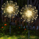 3 x RAW Customer Returns yowin garden decoration solar lights for outdoors, 2 pieces 120 LED solar lights dandelion, 8 modes solar plug garden lighting weatherproof solar lamps fireworks for garden balcony terrace flower boxes decoration - RRP €65.97