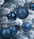 1 x RAW Customer Returns Christmas Baubles, 36 Pcs Navy Blue Christmas Baubles, Christmas Decorations, Christmas Tree Decorations, Blue Baubles, Baubles for Christmas, Festive Holidays, Home, Tree Decorations - RRP €22.18