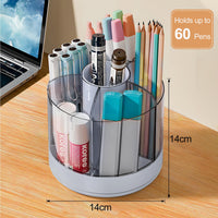 1 x RAW Customer Returns GoMaihe Pen Holder Desk Organizer Rotatable - 360 Degree Rotating Pen Holder Children with 6 Removable Compartments - Pens Makeup Organizer for School Office Home Blue  - RRP €13.98