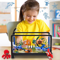 1 x RAW Customer Returns QLT Aquarium Fish Tank Ideas Building Toy with LED Light, Compatible with Lego Aquarium Clamping Building Blocks Decorative Building Blocks Gift for Adults and Boys Girls from 8-12 Years 625 Pieces  - RRP €25.2