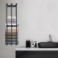 1 x RAW Customer Returns TORMAYS Towel Rack Wall Mounted Black Guest Towel Rack Large Capacity with 3 Bars Wide Base Towel Rack Guest Towel Rack for Bathroom Rustproof - RRP €25.2